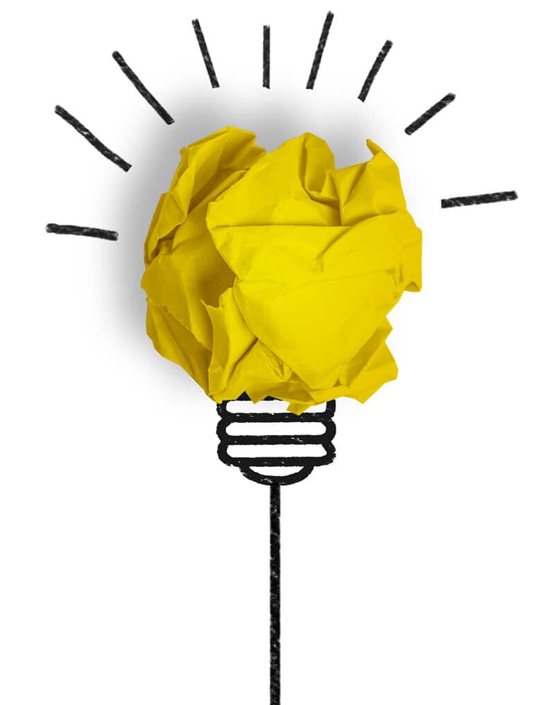 Idea — crumpled paper bulb